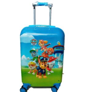 DPARANI Kid’s 17 Inches Blue Paw Patrol Cartoon Print Polycarbonate Trolley Bag Suitcase for Baby Girl’s & Boy’s