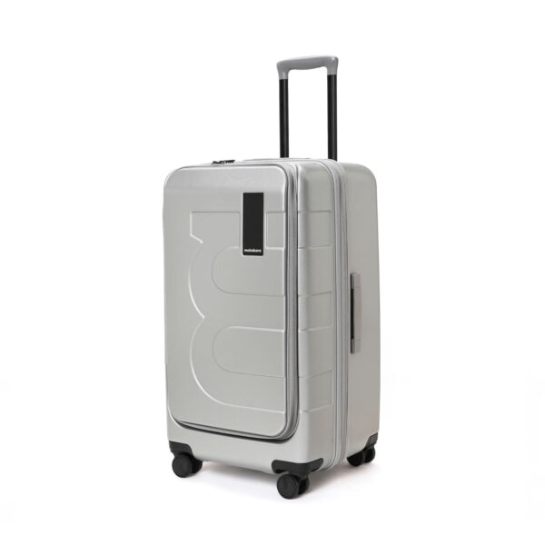 MOKOBARA The Em Access Check-In Trunk Luggage | Expandable Polycarbonate 8 Spinner Wheel Trolly Hardsided Suitcase With Built In Tsa Lock Travel Suitcase (Seize The Grey) 69.6 Cm, Large