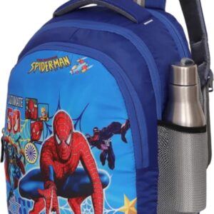 Polyester School Backpack, 30 Litres, Spiderman Print, for Nursery to 5th Standard Boys and Girls