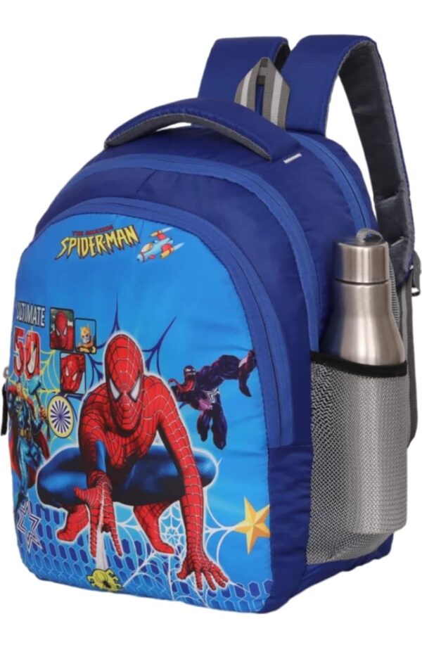 Polyester School Backpack, 30 Litres, Spiderman Print, for Nursery to 5th Standard Boys and Girls