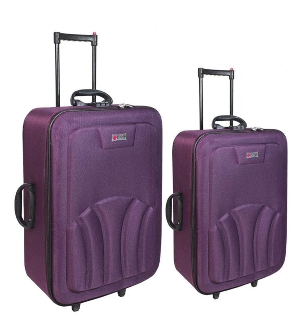 Bags Luggage | 3 Wheel Trolley Bag, with Lock Travel Suitcase for Men & Women Sizes (The Set of 2, (52 /62cms) 24 & 20 inches (Purple)