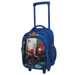 NOVEX Marvel Spider-Man Kids Trolley Bag for Travel | Polyester Kid Spinner School Carry-On/Backpack with 2 Wheels | Unique Bags For Boy Kids, Easy-to-Carry | Blue – 16Inch & 18Inch