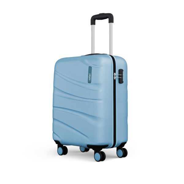 Safari Polycarbonate (Pc) Persia Hardside Small Size Cabin 4 Spinner Wheels Carry-On Luggage Pearl Blue Color 55Cm