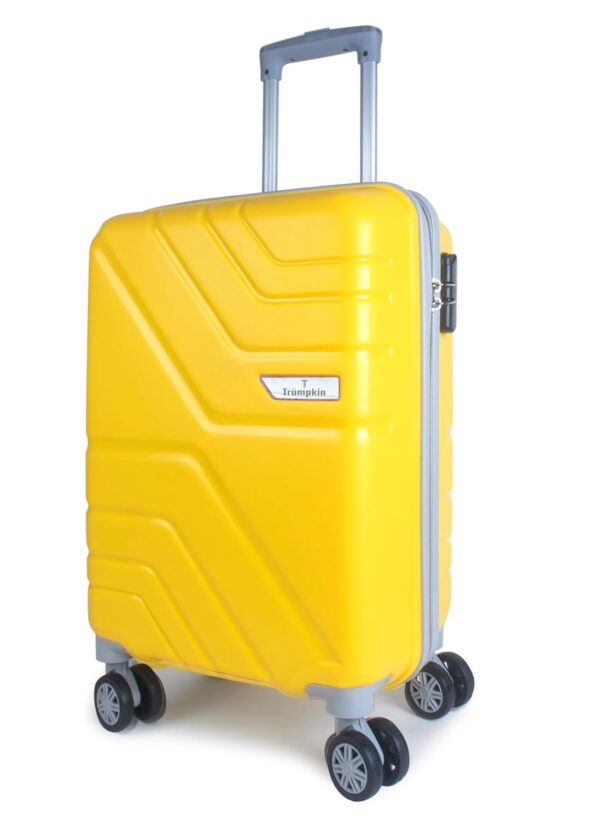 Trumpkin 8 Wheels 55 Cm Small Cabin Trolley Bag Hard Case Polycarbonate 360 Degree Wheeling System Luggage, Trolley Bags for Travel, Suitcase for Travel (Small, Yellow)