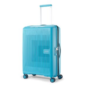 American Tourister Aerostep 8 Wheels 67 Cm Small Checkin Trolley Bag Hard Case Polypropylene 360 Degree Wheel System Luggage, Trolley Bag for Travel, Suitcase for Travel, Red dot Winner, Teal