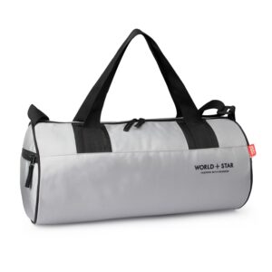 WORLD STAR Men & Women Trendy Gym Bag/Duffle Bag/Shoulder Bag/Sports Bag/Gym Bags/Adjustable Shoulder Bag (Light Grey)