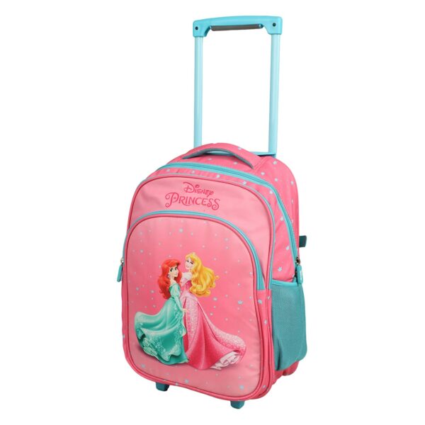 NOVEX Original Disney Princess Kids School Trolley Bag | Kid Spinner School/Picnic Case 2 Wheels | Polyester Pink School Backpack, 16-Inch, 2 Main Compartments | Unique Bags for Cute Girls