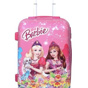 D’s PARADISE Cartoon Print Pink Barbie with Dog 20 INCHES/Luggage/Travel Suitcase for Kids, Trolley Bag for Girls and Kids