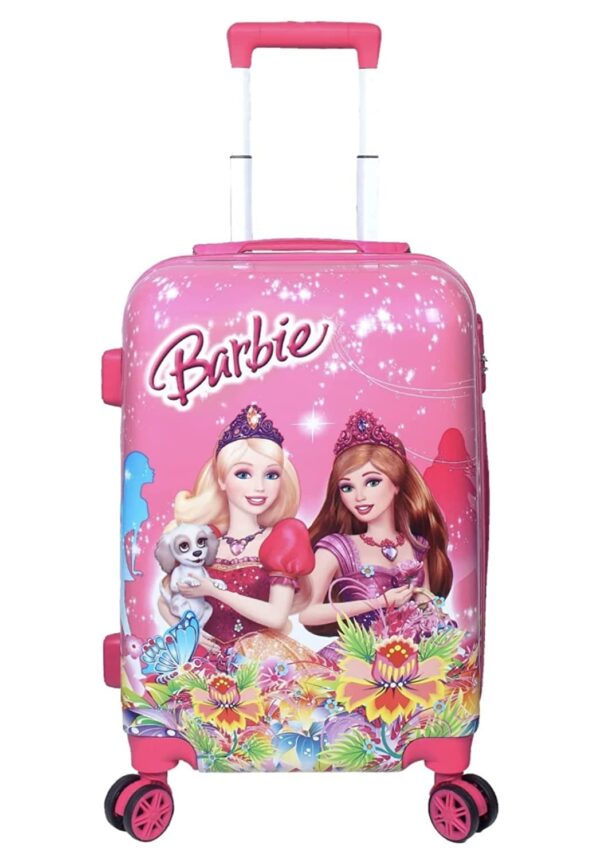 D’s PARADISE Cartoon Print Pink Barbie with Dog 20 INCHES/Luggage/Travel Suitcase for Kids, Trolley Bag for Girls and Kids