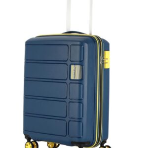 Kamiliant American Tourister Harrier Zing 56 Cms Small Cabin (Pp) Hard Sided 8 Wheels Spinner Luggage/Suitcase/Trolley Bag (Navy) (Double Wheel), Blue