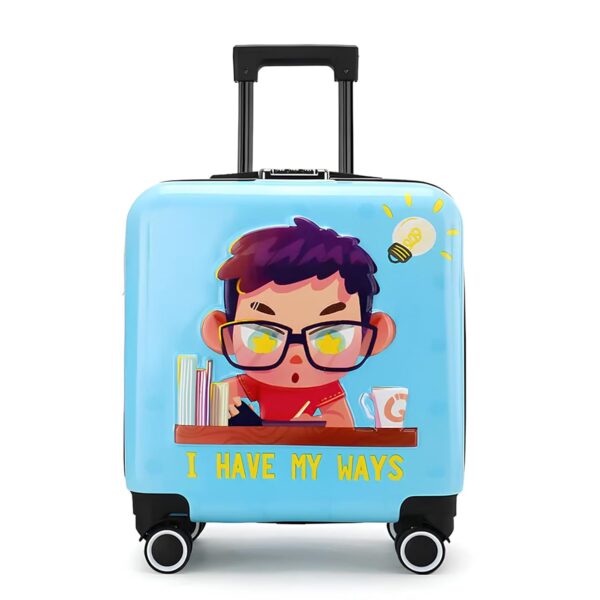 Storite 20 Inches Hard-Sided Polycarbonate Cartoon Print Small,Medium & Large Suitcase Trolley Bag For Kid’s Travel | Kids 8 Wheels Spinner Trolley Bag ? Blue (38 X 24 X 32 Cm)