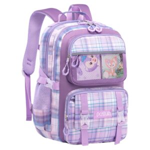 PALAY® School Bag for Girls Kids Stylish Waterproof Cartoon Design Girls School Bag Large Capacity School Backpack for Girls Gift School Bag for Girls (6-12 Years Old) – Purple