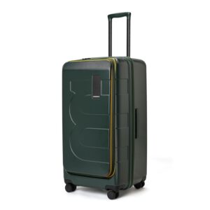 MOKOBARA The Em Access Trunk – Large Luggage | Green Expandable Polycarbonate 8 Spinner Wheel Trolley Hardsided Suitcase With Built In Tsa Lock Travel Suitcase (Green Energy Sunray), 43 Cm