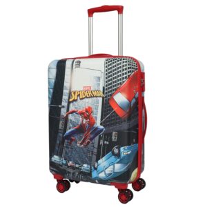 NOVEX Marvel Spider-Man Kids Trolley Bags for Travel | Red, 22-Inch Polycarbonate Carry-on | Kid Spinner Luggage/Suitcase with 4 Wheel – 360° Rotating | Unique Bags for Boy Kids, Easy to Carry