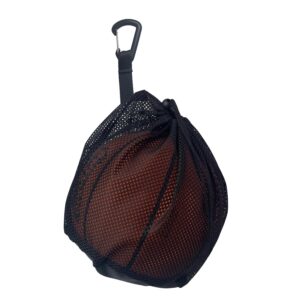 FITCOZI Basketball Mesh Net Bag Drawstring Zipper Pocket Polyester Volleyball Football Carry Bag (Only Bag)