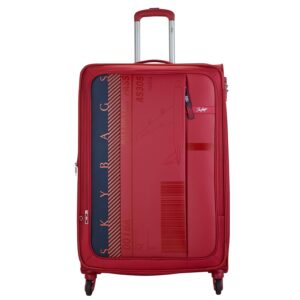 Skybags Polyester 80.5 Cms Red 4 Wheels Spinner Softshell sided Carry-On Luggage(Stairw81Crd), 51.5 Centimeters, 32 Centimeters, One Size