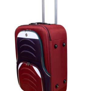 Normal Trolley softside Polyester Bag 24inch Check-in (Maroon with Purple)