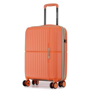 Nasher Miles Springfield Hard-Sided Polypropylene Cabin Luggage Orange 20 inch |55cm Trolley Bag Suitcase