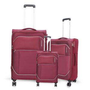 American Tourister Kamiliant 56Cm + 68Cm + 79Cm Polyester Soft-Sided Spinner Luggage Trolley Set Of 3 (Maroon)