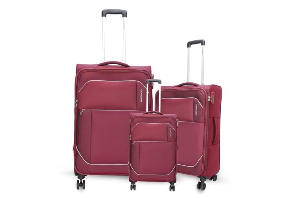 American Tourister Kamiliant 56Cm + 68Cm + 79Cm Polyester Soft-Sided Spinner Luggage Trolley Set Of 3 (Maroon)