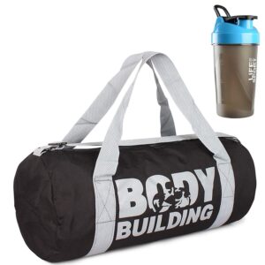 Av Brands bodybuilding bag ll gym bag kit ll clock sports ll gym bag kit ll gym bag ll gym bag for men ll gym bag combo ll gym bag combo for men ll bgym bag combo for boys ll gym set ll gym set for men ll gym set for boy ll gym set for unisex ll gym & fitness kitBlack) Body Building Gym Bag with Lias Shaker Bottle(Blue) Gym and Fitness Kit