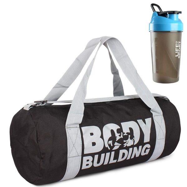 Av Brands bodybuilding bag ll gym bag kit ll clock sports ll gym bag kit ll gym bag ll gym bag for men ll gym bag combo ll gym bag combo for men ll bgym bag combo for boys ll gym set ll gym set for men ll gym set for boy ll gym set for unisex ll gym & fitness kitBlack) Body Building Gym Bag with Lias Shaker Bottle(Blue) Gym and Fitness Kit