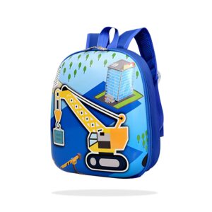 BEMBIKA Kindergarten Cute Cartoon Kids School Bag for Boys and Girls, Toddler Preschool Plush Travel Schoolbag, Perfect Book Bag, Casual Backpack for Kids � (Crane Print – 3D)