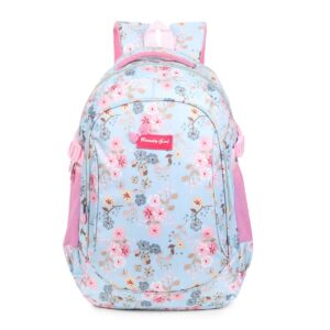 Beauty Girls-1518 Polyester Floral printed Designer Stylish Waterproof School/Collage/Picknic Bag-Backpack For Girls & Women (32 Lit)…