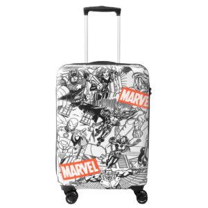 NOVEX Marvel Original Avengers Kids Trolley Bags for Travel | Black, 22-Inch Polycarbonate Luggage | Kid Spinner Luggage/Suitcase with 4 Wheel – 360° Rotating | Unique Bags for Cute Kids