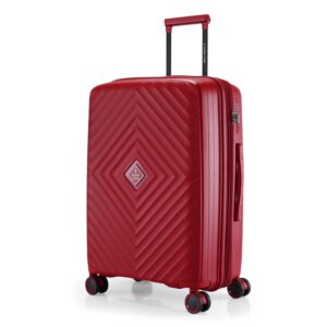 Nasher Miles Antwerp TSA Lock & Expander Hard Sided Polypropylene Check-in Maroon 24 Inch|65CM Trolley Bag