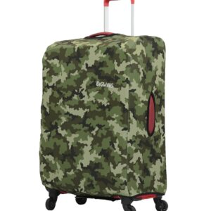 BIGWING Camouflage Polyester Printed (20′ Inch) Small Protective Soft Luggage Trolley Bag Cover (Fits Only On Fabric Trolley Bag)