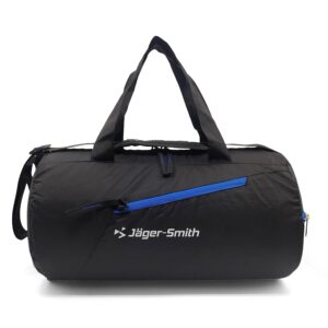 Jager-Smith Polyester Gym Bag/Unisex Gym Bags/Adjustable Shoulder Bag/Duffle Gym Bags for Men/Carry Accessories/Fitness Bag/Sports &Travel Bag/Gym kit Bag/Foldable Gym Bag with Shoe Compartment