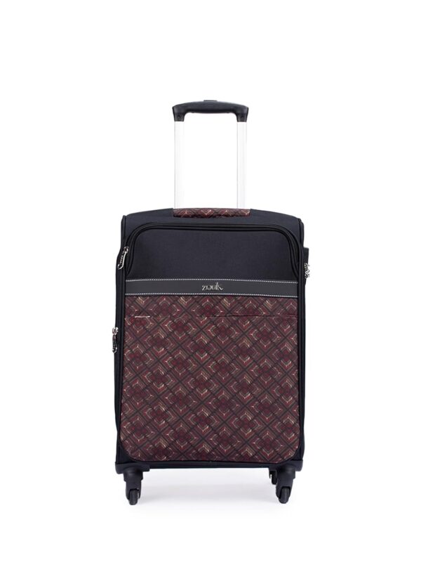 ZOUK Avasa Amritsar Phulkari Polyester Soft 4 Spinner Wheel 360° Rotating Cabin 50 cm Multicolor Trolley Bags for Travel