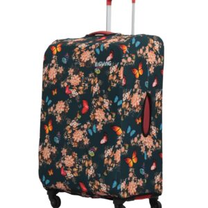 BIGWING Floral Polyester Fabric (20′ Inch) Small Protective Soft Luggage Trolley Bag Cover (Only for Fabric Trolley Bag)