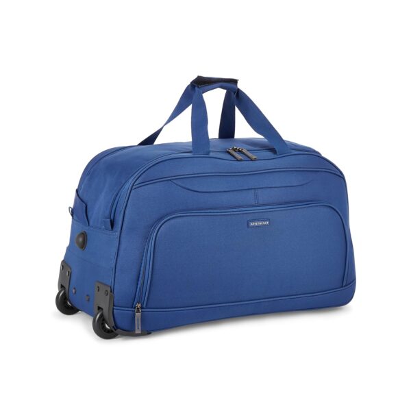 Aristocrat Polyester Solid Pattern Dart Duffle Bag Trolley (H) 55 (Blue, Small), 28.5 cm