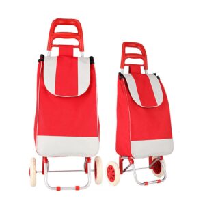 Folding Essential Shopping Trolley Fabric Luggage Bag with 2 Wheels