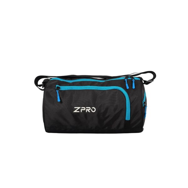 ZPRO Gym and Travel Duffle Bag with Strong Zippers and Water Resistant (Black and Blue)