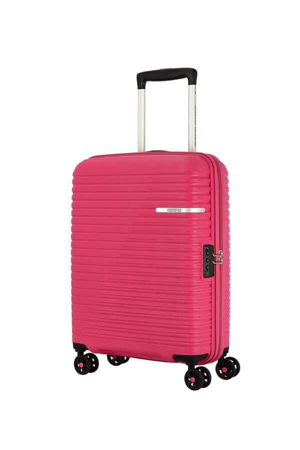 American Tourister Liftoff Spinner 55 Cm Berry Blast Polypropylene Cabin Hard Luggage with Double Wheel (Trolley/Speed_Wheel 4 Wheel Suitcase), Small, Pink