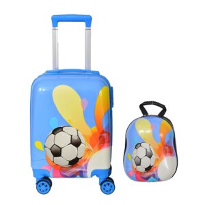 D’s PARADISE Kid’s 20 Inches hardcase Latest Football Boy’s Suicase Trolley Bag and 13 Inches Hardshell Backpack for Girl’s and Boy’s