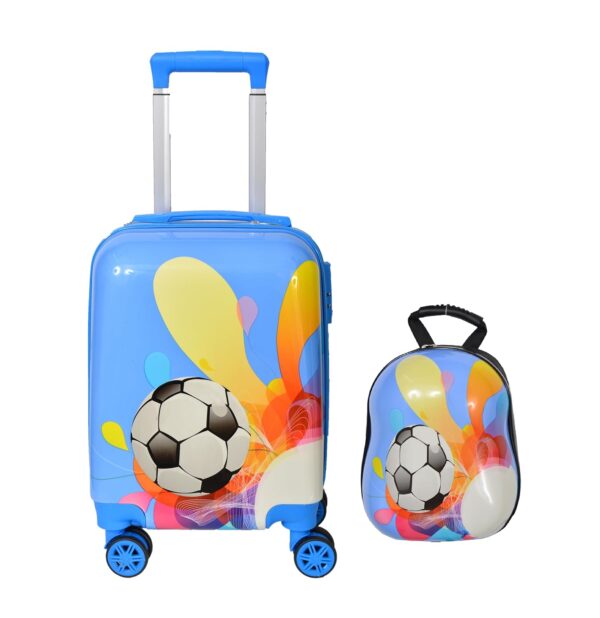 D’s PARADISE Kid’s 20 Inches hardcase Latest Football Boy’s Suicase Trolley Bag and 13 Inches Hardshell Backpack for Girl’s and Boy’s