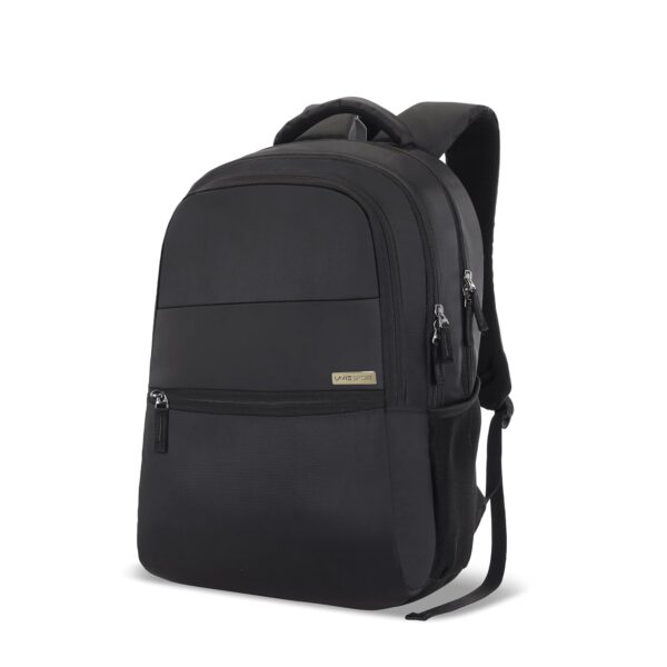 Lavie Sport 47cm Osprey 28 Litres Laptop Backpack For Men & Women | Business Laptop Bag | Upto 15.6″ Notebook/Macbook Compatible (Black)