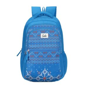 Genie Tess School Bag for Girls. Blue, 3 zips, Stylish & Trendy College Bags for Girls, Water Resistant, Lightweight Bags for Office, Travelling. 36 litres. 19″