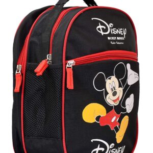 Kuber Industries Mickey Mouse Print Rexine Lightweight & Portable School Bag, Backpack, Bookbag For Kids (Black) 54KM4176 27 x 11 x 34 cm