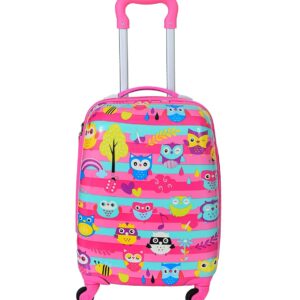 D’s PARADISE Kid’s 20 Inches hardcase owl Cartoon Print Travel Trolley Bag Suitcase Luggage for Girl’s and Boy’s