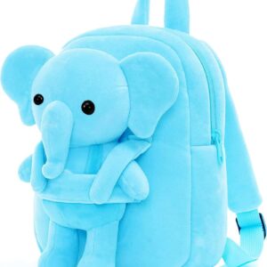 Frantic Soft Cartoon Design Animal Velvet Plush School Backpack Bag For 2 To 5 Years Boys Girls Nursery Preschool Picnic Carry Travelling Bags