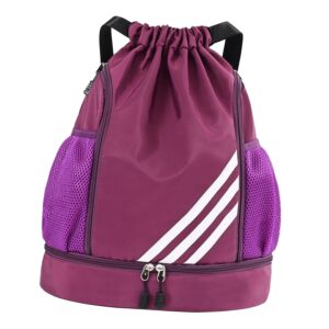 MERISHOPP® Drawstring Backpack Portable Men Women Gym for Travel Outdoor Purple|Clothing, Shoes & Accessories | Mens Accessories | Backpacks, s & Briefcases|1 Drawstring Backpack