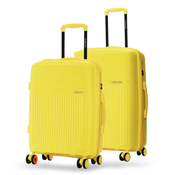 Nasher Miles Krabi Expander and TSA Lock Hard-Sided Polypropylene Luggage Set of 2 Yellow Trolley Bags (55 & 65 cm)