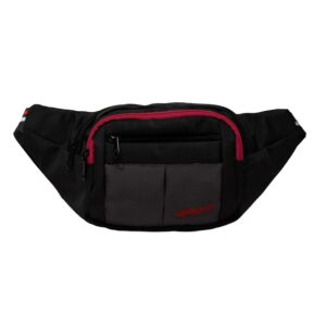 F Gear Lattitude Unisex |Waist Bag|Waist Pouch|Crossbody|Fannypack|Chest Bag for Cycling Outdoor Hiking Travel Running Jogging|Multi-Pockets|Belt Pouch|Bum Bag|Zip Pouch for Men Women Boys (Black Red)