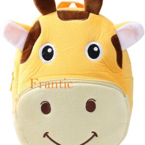 Frantic Kids Cartoon Cute Animal Travelling School Bag Soft Plush Backpacks Boys Girls Baby for 2 to 5 Years Baby/Boys/Girls