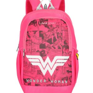 Lavie Sport 47cm Wonder Woman Wing 33L Casual Laptop Backpack for Boys & Girls | Superhero Backpacks